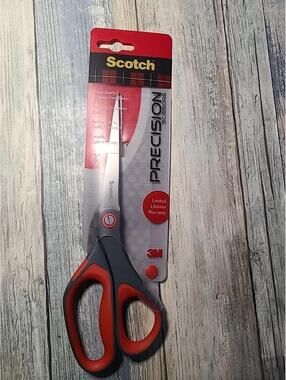 Scotch 8 Precision Scissors Great for Everyday Use 8-Inches, Red And Gray